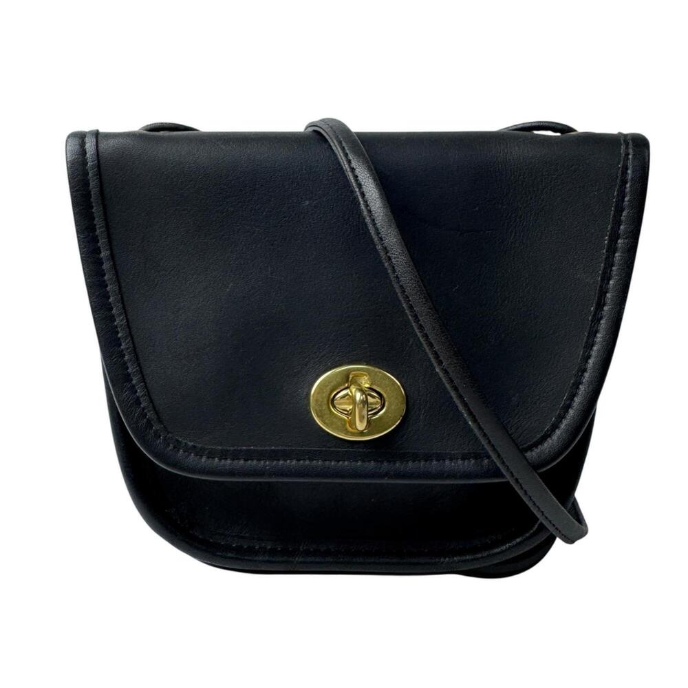 Coach OLD COACH Mini Shoulder Bag Everett Turnlock Black Vintage 9934 Crossbo...